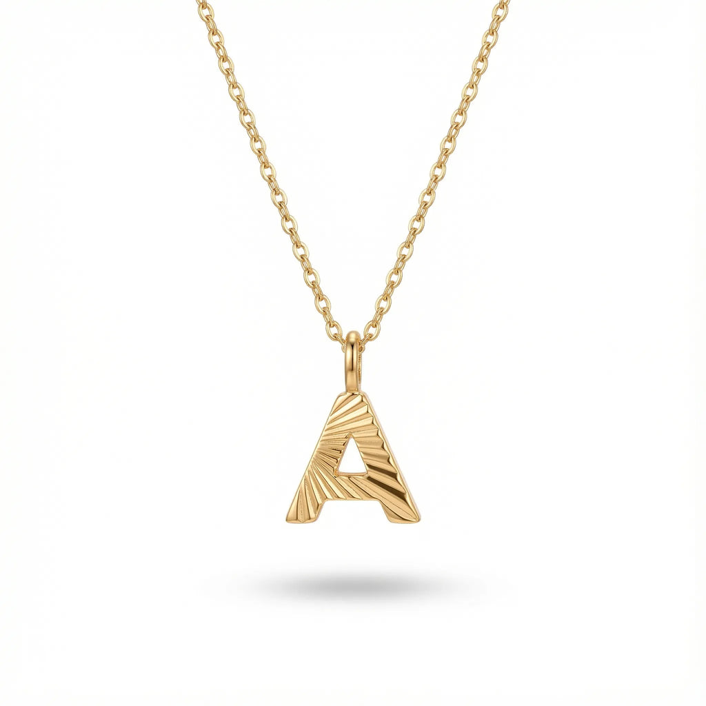 Textured Initial Necklace