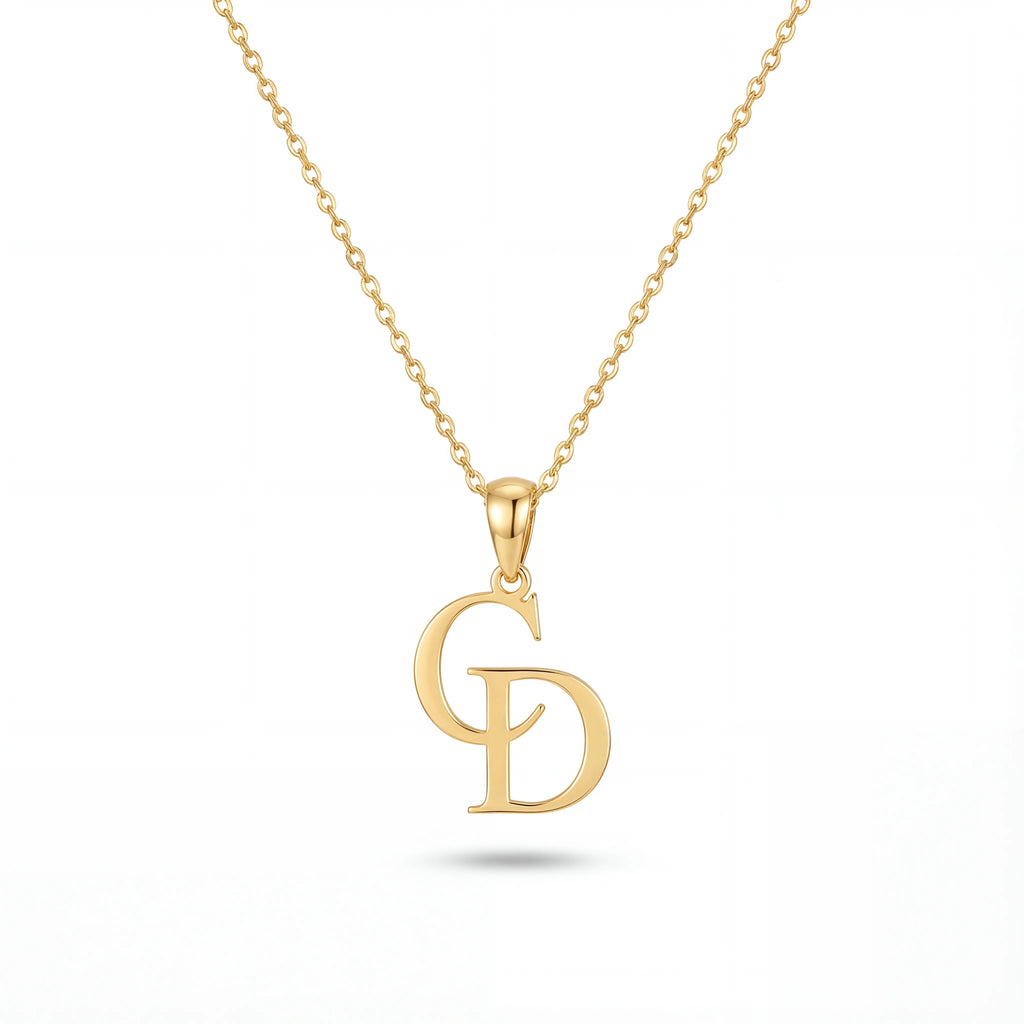 Custom double letter necklace