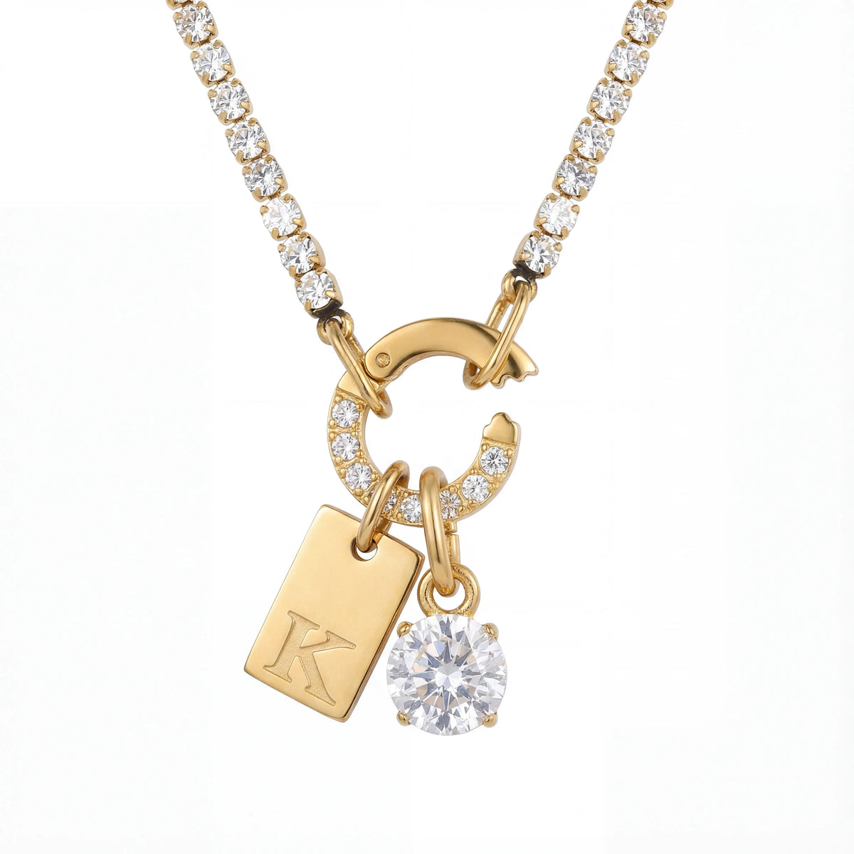 Soléa Carabiner Initial Necklace