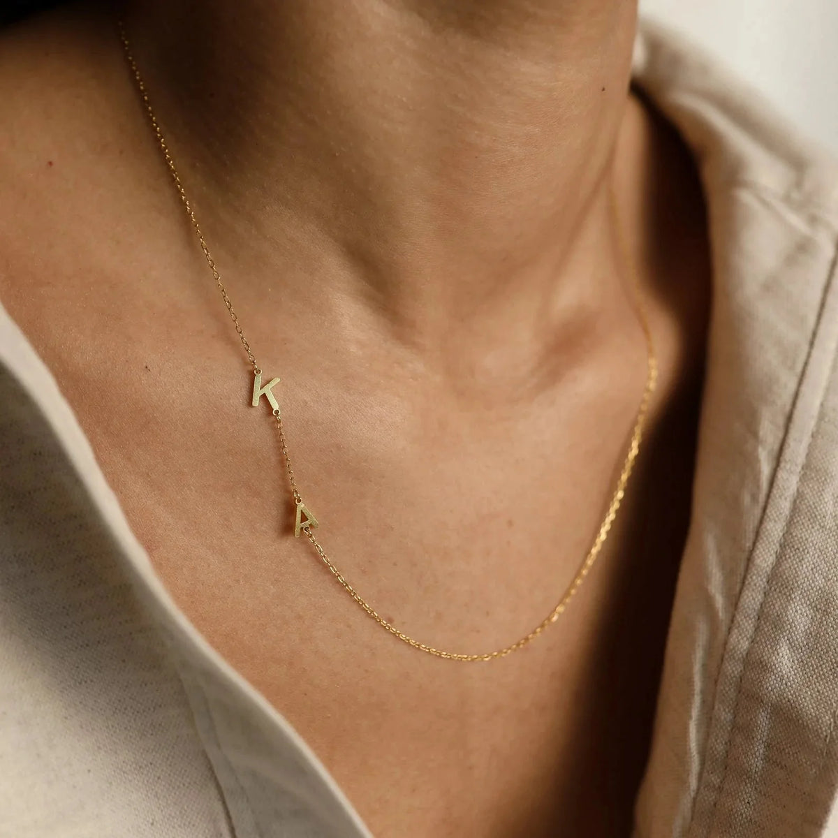 Custom Letter Side Necklace