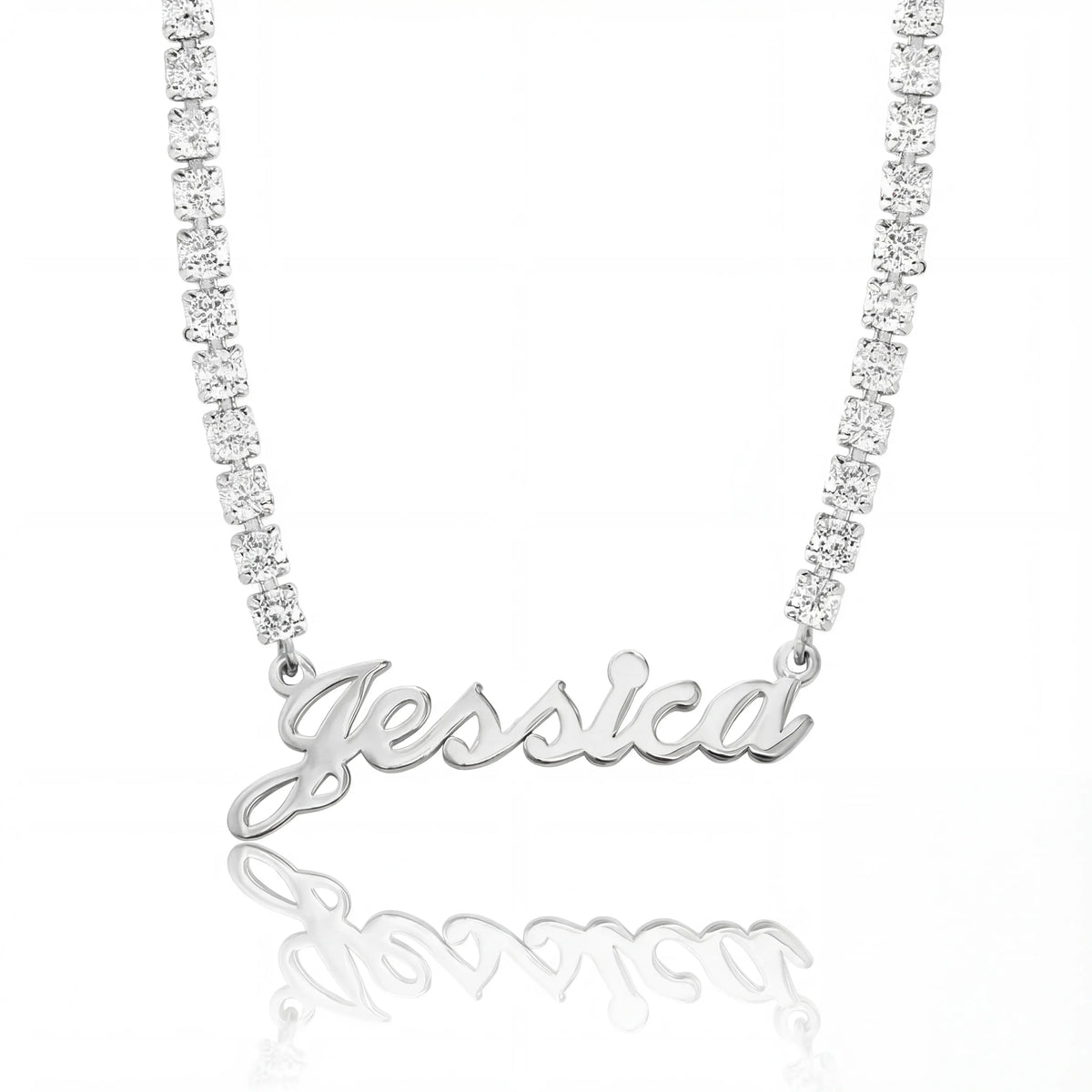 Custom Name Necklace with Zirconia