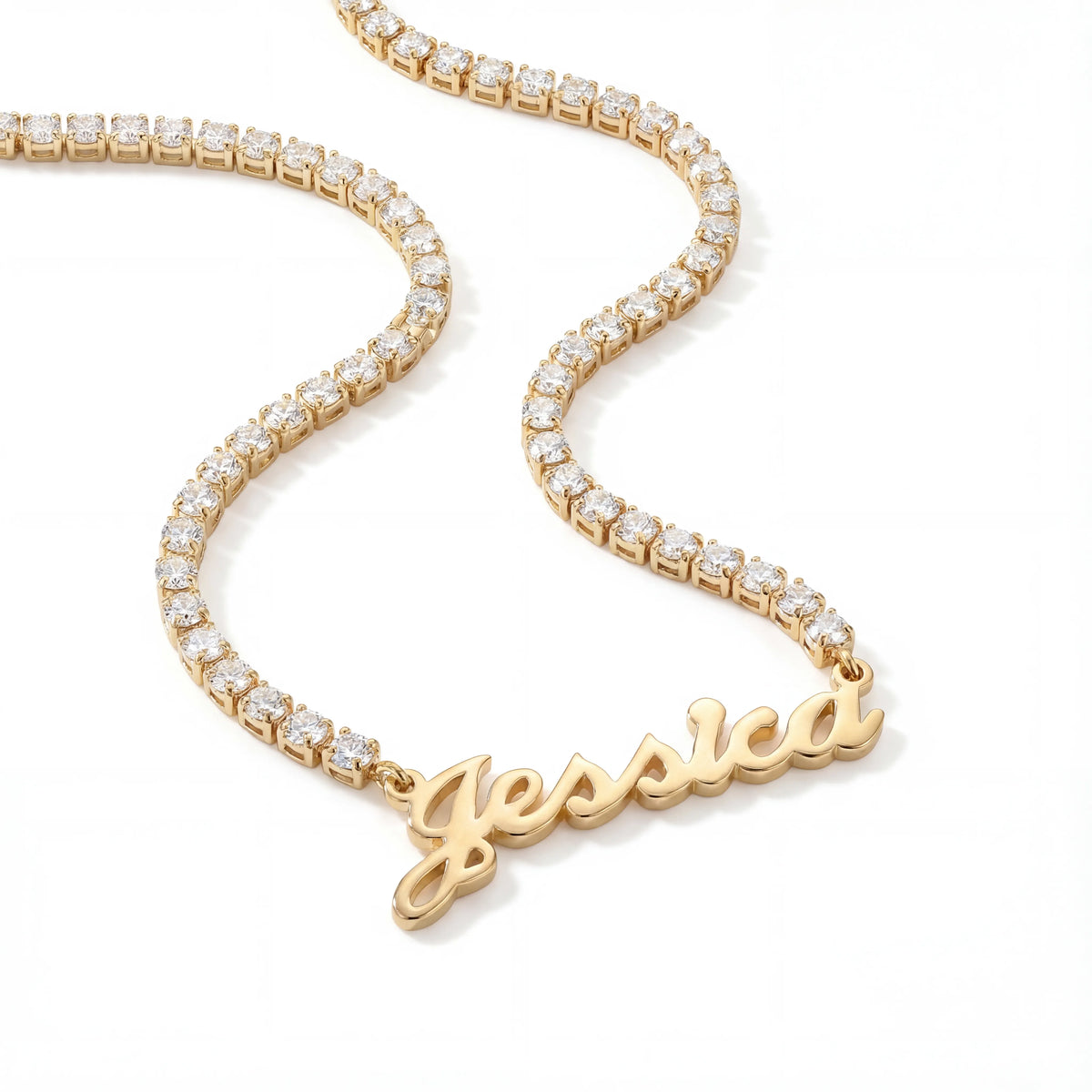 Custom Name Necklace with Zirconia