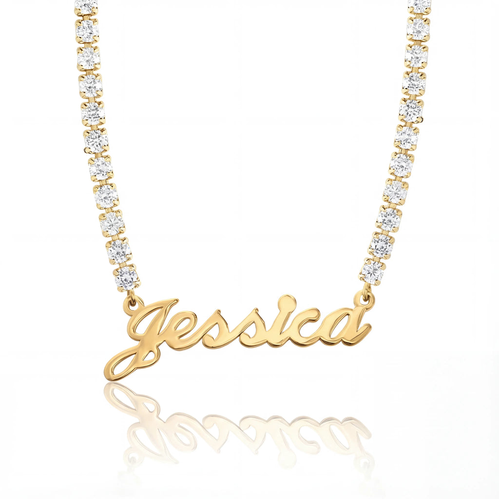 Custom Name Necklace with Zirconia
