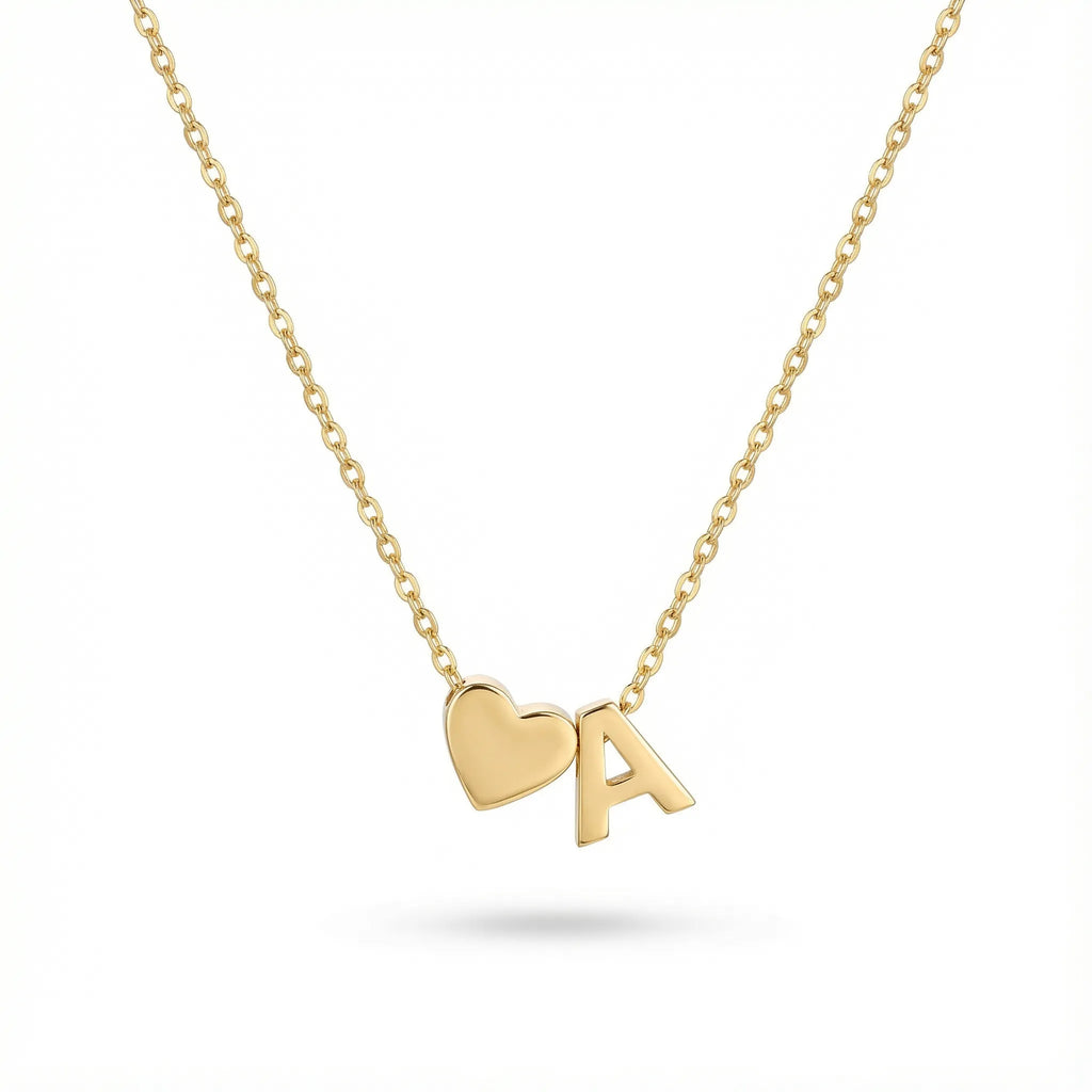 Collana con Iniziale a Forma di Cuore