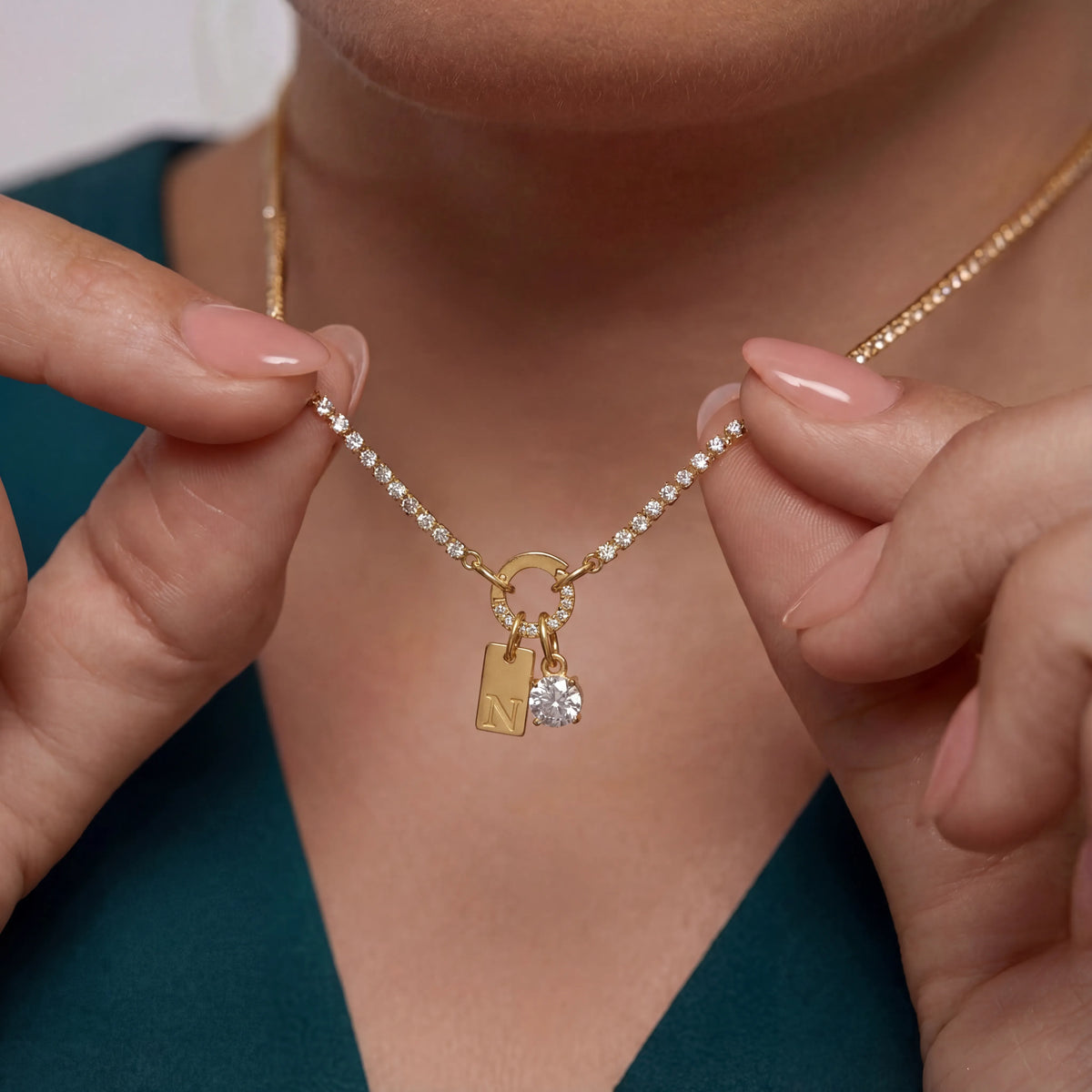 Soléa Carabiner Initial Necklace