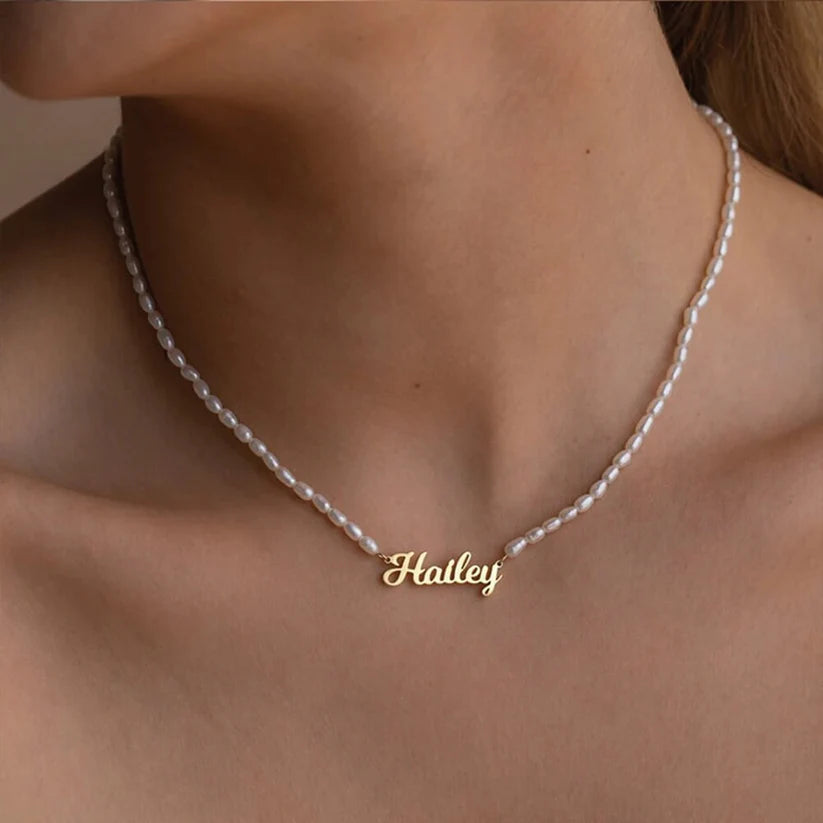 Personalized Freshwater Pearl Name Necklace