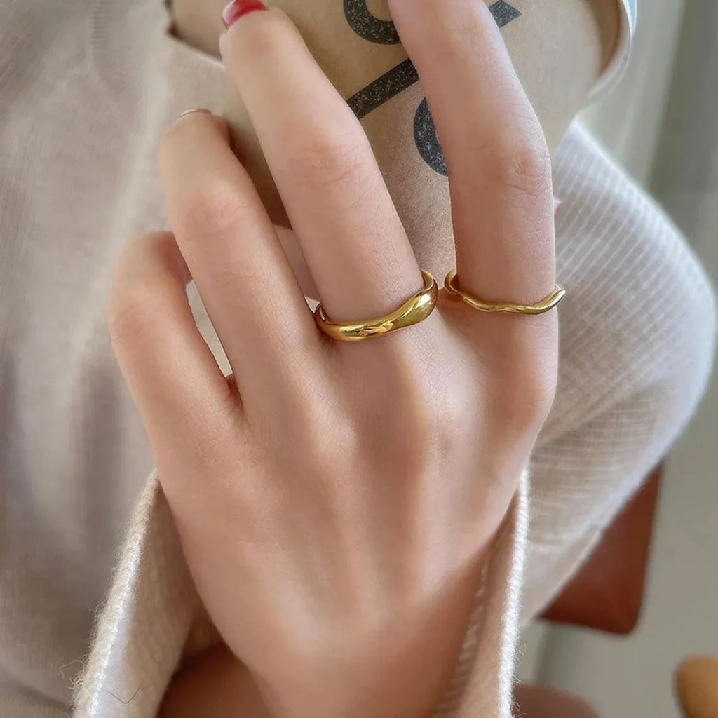 Organic Wave Ring Set