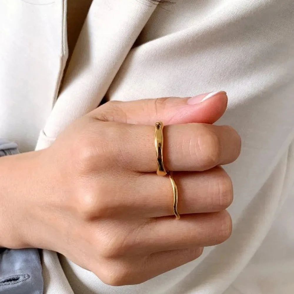 Organic Wave Ring Set