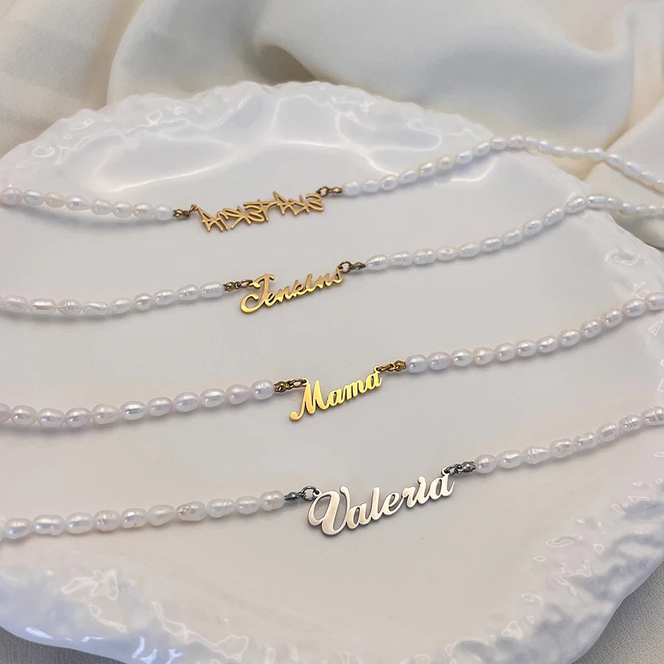 Personalized Freshwater Pearl Name Necklace