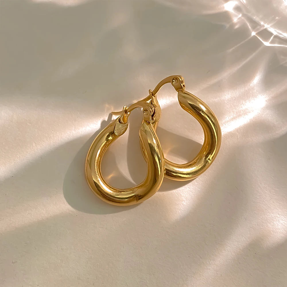 Chunky Hollow Hoop Earrings
