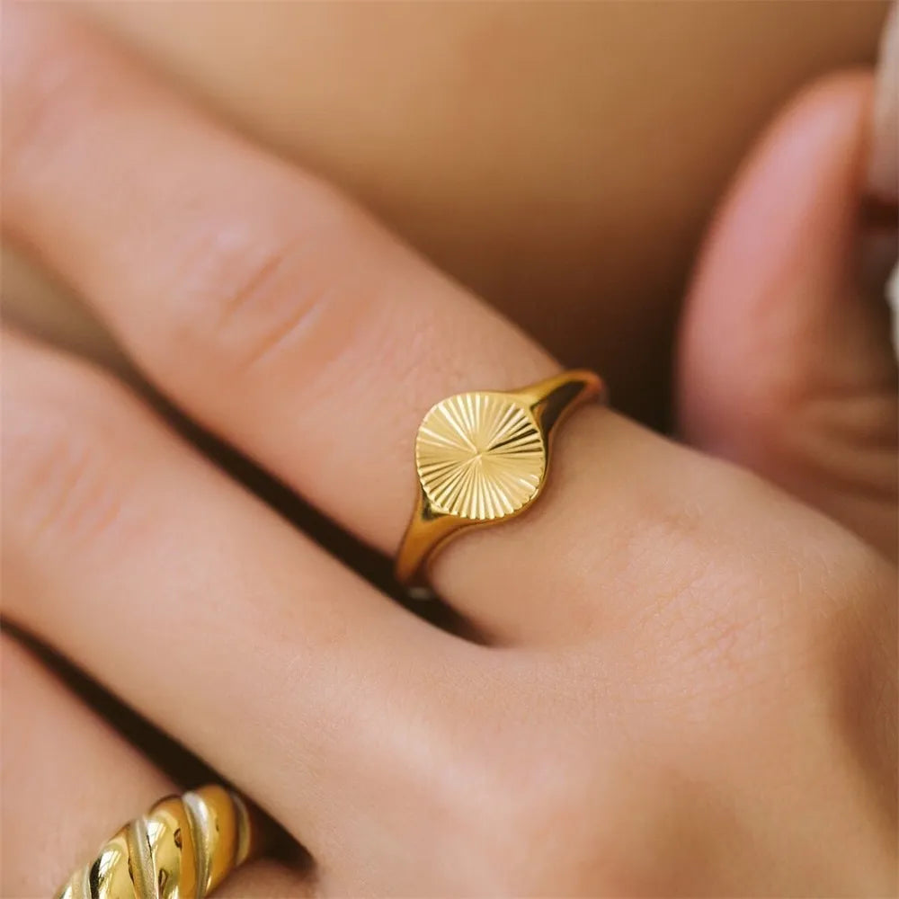 Sunburst Signet Ring