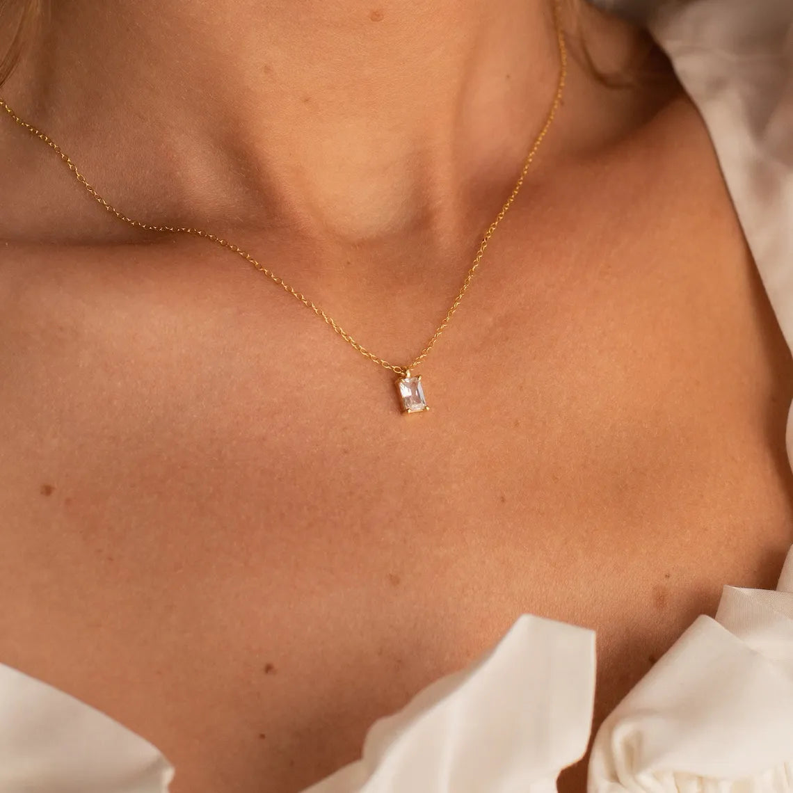 Rectangular Crystal Necklace