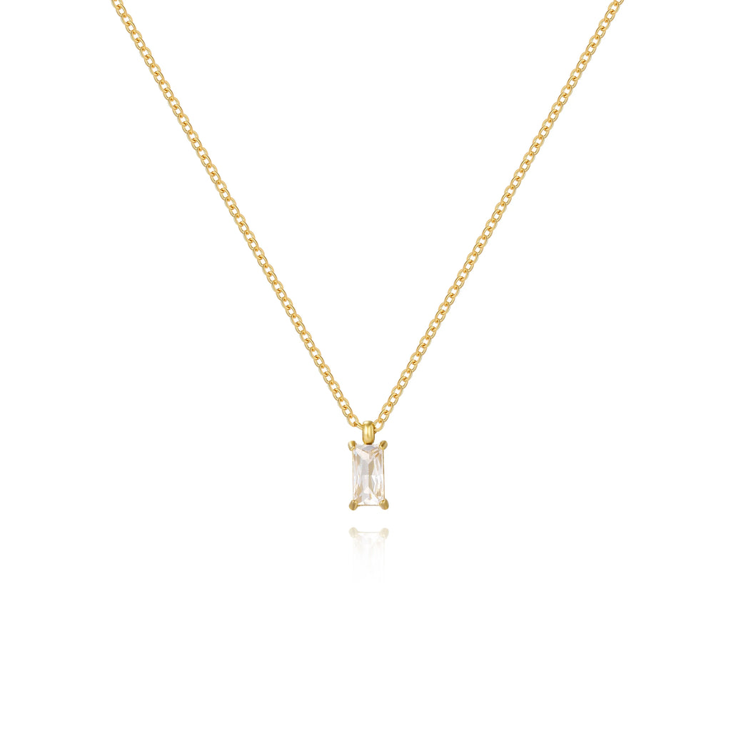 Collana con cristallo rettangolare