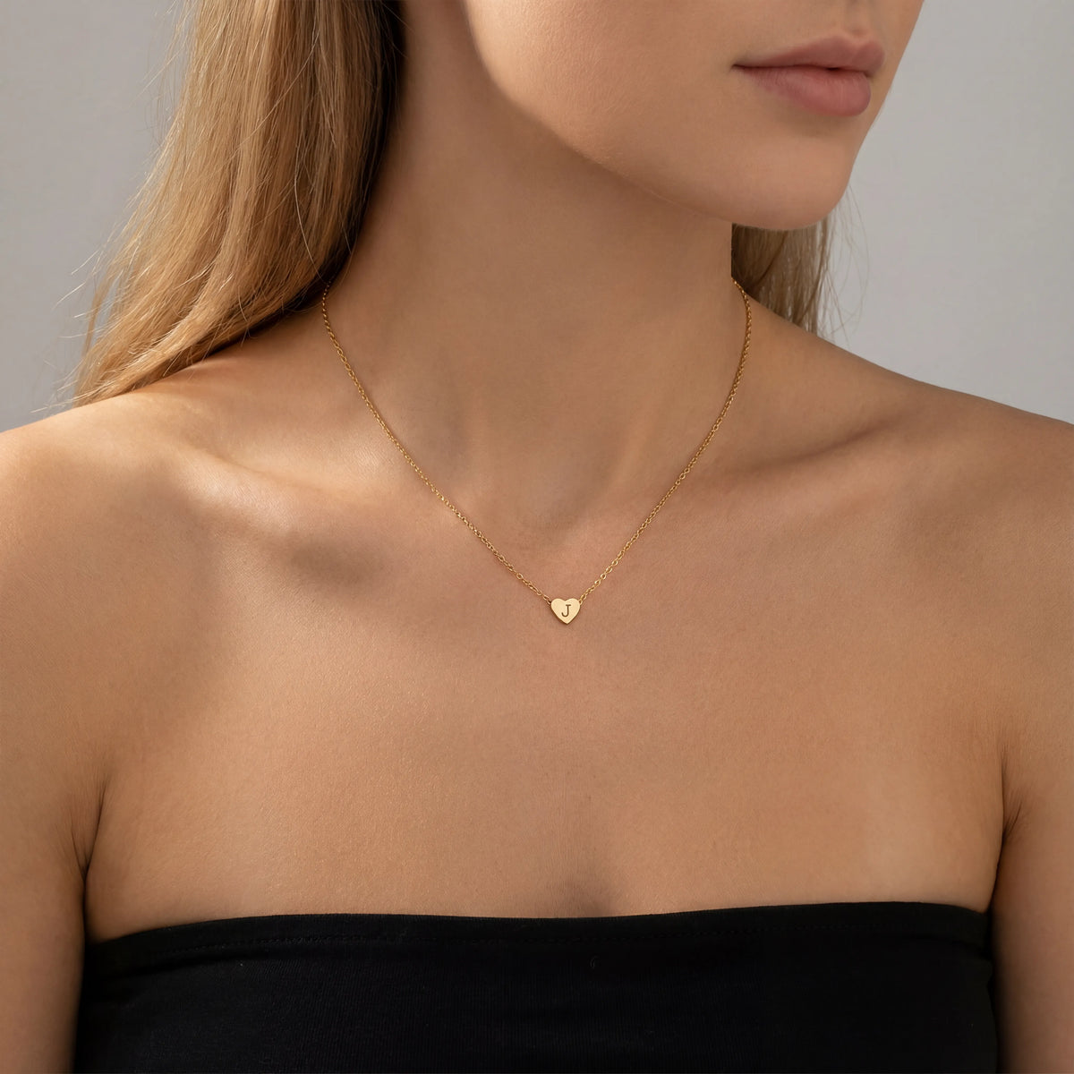 Personalized Singel Heart Initial Necklace