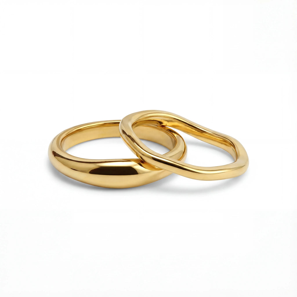 Organic Wave Ring Set