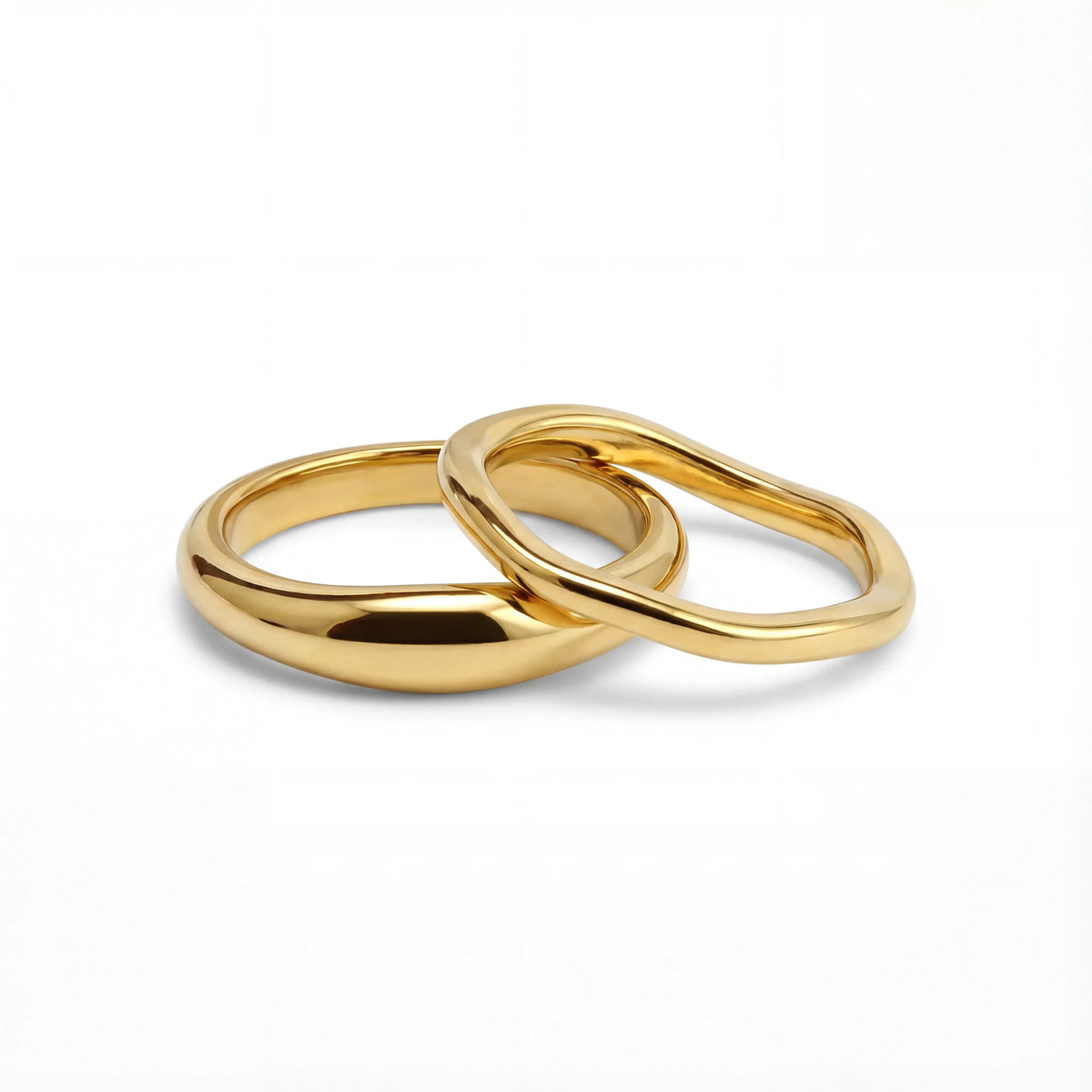 Organic Wave Ring Set