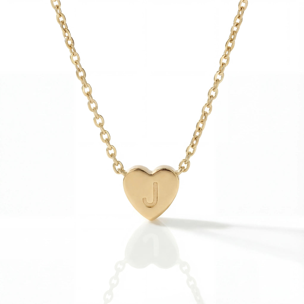Personalized Singel Heart Initial Necklace